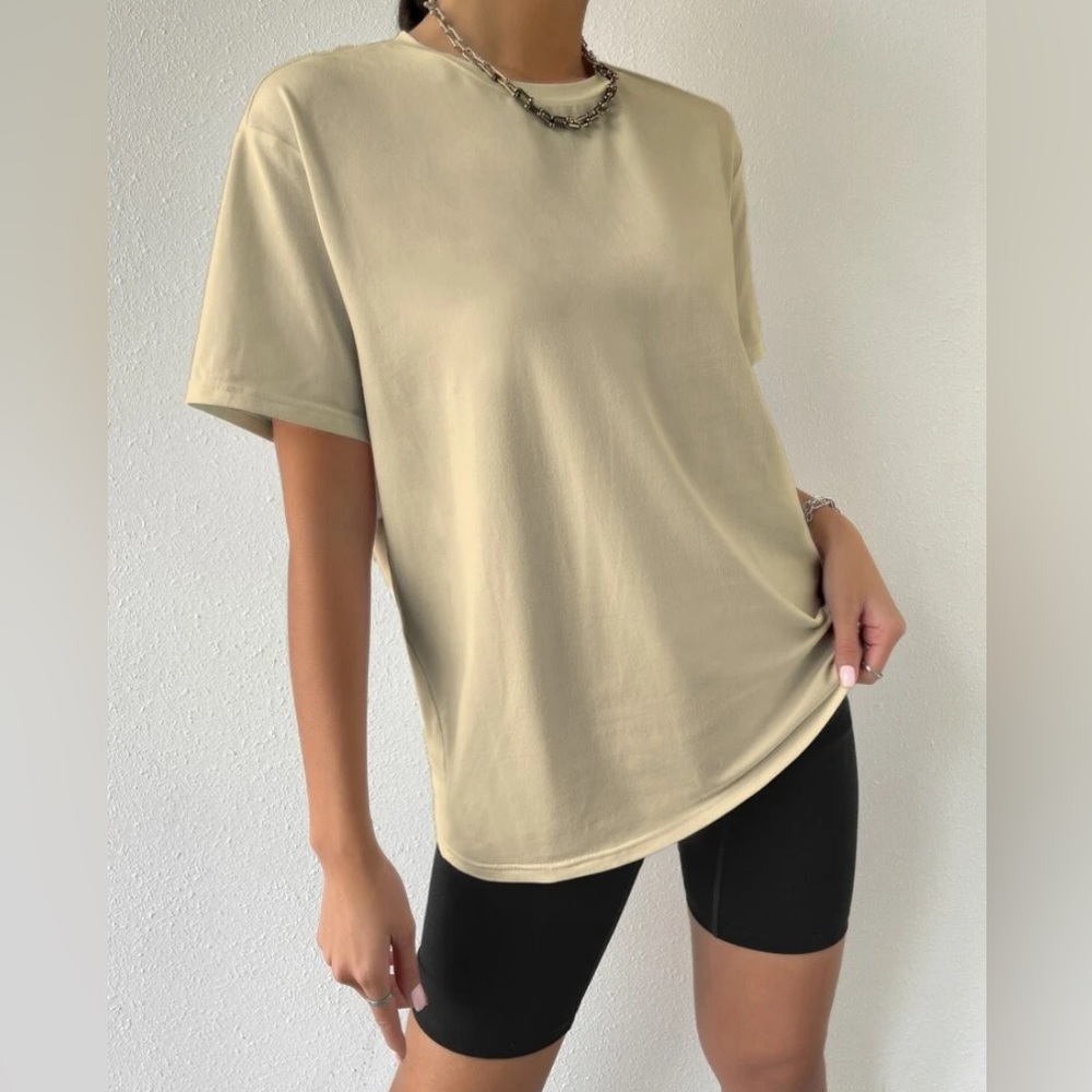 Cream colored shirt that says don’t talk to me size small brand SHEIN